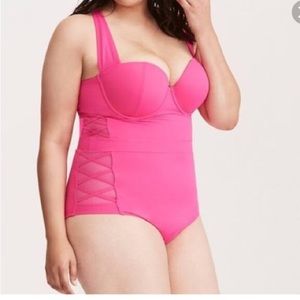 Torrid LATTICE SIDES ONE PIECE SWIMSUIT